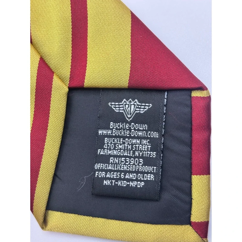 Harry Potter Gryffindor Necktie Buckle-Down Burgundy Gold Striped Crest Tie